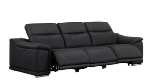 Three Piece Genuine Leather Sectional Sofa Set for Elegant Five Seat Living Room Comfort