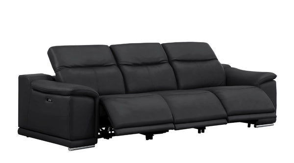Three Piece Genuine Leather Sectional Sofa Set for Elegant Five Seat Living Room Comfort