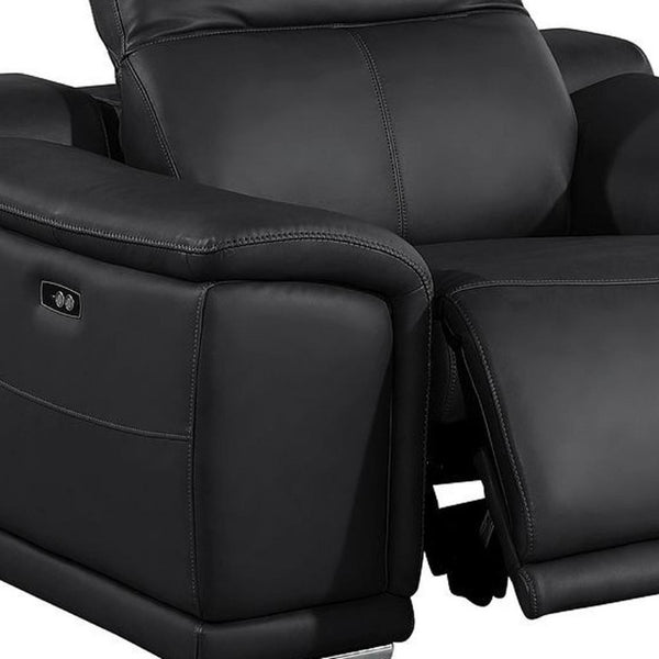 Three Piece Genuine Leather Sectional Sofa Set for Elegant Five Seat Living Room Comfort