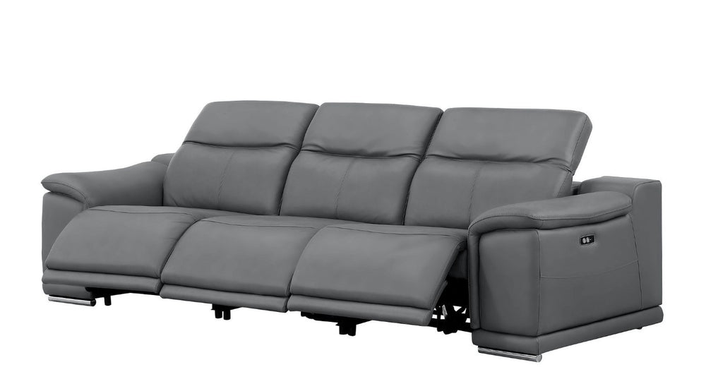 HomeRoots Two Piece Genuine Leather Sectional Sofa Set for Spacious Living Room Comfort and Style 107 inches 643849