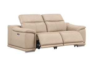 Three Piece Genuine Leather Sectional Sofa Set Comfortable Living Room Seating