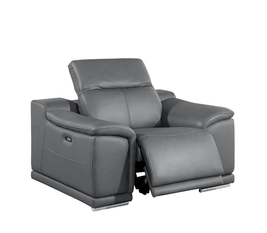 HomeRoots Three Piece Genuine Leather Sectional Sofa Set with Seating for Six Adults 643855