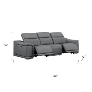 Three Piece Genuine Leather Sectional Sofa Set with Seating for Six Adults