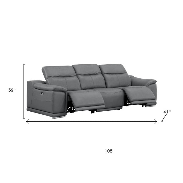 Three Piece Genuine Leather Sectional Sofa Set with Seating for Six Adults