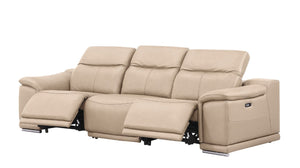 Three Piece Genuine Leather Sectional Sofa Set for Elegant Five Seat Living Room Comfort