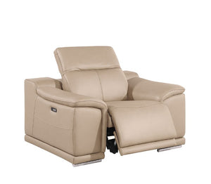 Three Piece Genuine Leather Sectional Sofa Set for Elegant Five Seat Living Room Comfort