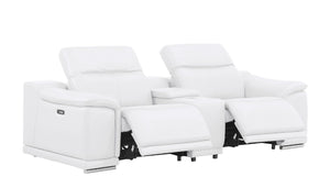 Three Piece Genuine Leather Sectional Sofa Set for Elegant Five Seat Living Room Comfort