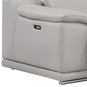 Three Piece Genuine Leather Sectional Sofa Set for Six in Modern Living Room