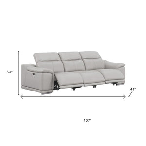 Three Piece Genuine Leather Sectional Sofa Set for Six in Modern Living Room