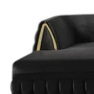 HomeRoots Black Velvet U-Shaped Sectional Sofa with Double Chaise & 8 Toss Pillows for Modern Living Rooms 643882