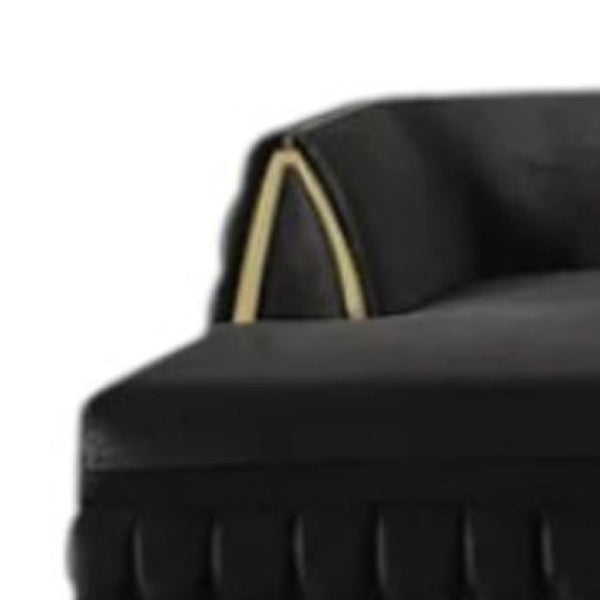 HomeRoots Black Velvet U-Shaped Sectional Sofa with Double Chaise & 8 Toss Pillows for Modern Living Rooms 643882