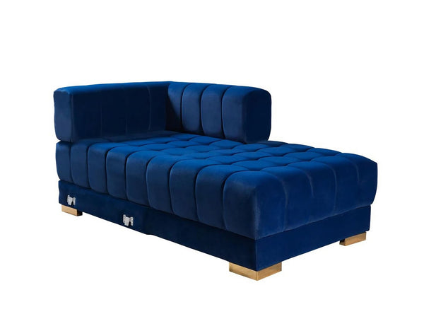 HomeRoots Blue Velvet U-Shaped Sectional Sofa Set with Toss Pillows – Luxurious Comfort & Glamorous Design 643886