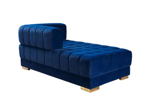 HomeRoots Blue Velvet U-Shaped Sectional Sofa Set with Toss Pillows – Luxurious Comfort & Glamorous Design 643886