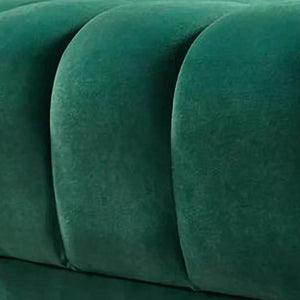 HomeRoots Green Velvet U-Shaped Sectional Sofa with Chaise & Toss Pillows - Luxurious Comfort for Entertaining 643887