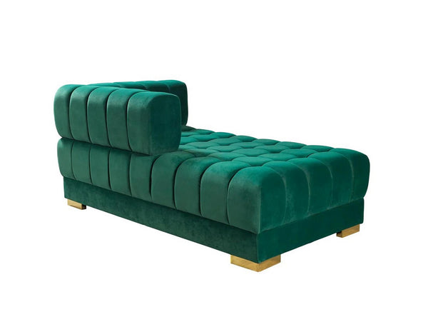 HomeRoots Green Velvet U-Shaped Sectional Sofa with Chaise & Toss Pillows - Luxurious Comfort for Entertaining 643887