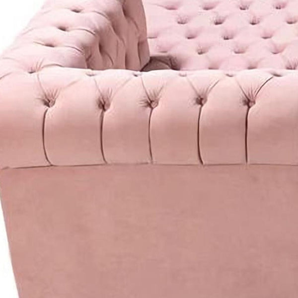 HomeRoots Pink Velvet U-Shaped Sectional Sofa with Chaise and Toss Pillows – Glamorous Comfort for Any Space 643893