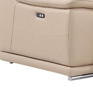 HomeRoots Beige Modular L-Shaped Sectional Sofa Set with Console – 7-Piece Leather Comfort for Modern Living 643901