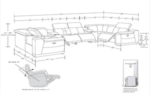 HomeRoots Black Leather Modular U-Shaped Sectional Couch - 8-Piece Design with Console for Ultimate Comfort 643926