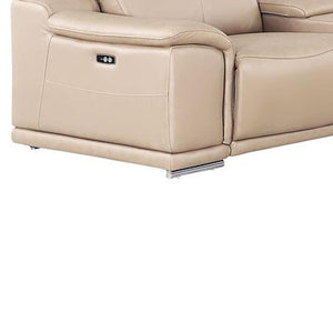 HomeRoots Beige Leather U-Shaped Modular Sectional Sofa with Console - 12-Piece Comfort & Style Redefined 643936