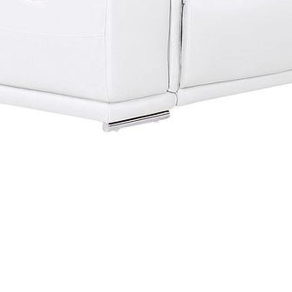 HomeRoots White Leather Modular U-Shaped 12-Piece Sectional Sofa with Console - Luxurious Comfort & Style 643941