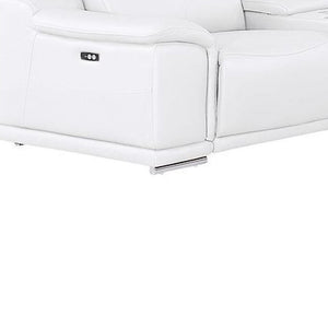 HomeRoots White Leather Modular U-Shaped 12-Piece Sectional Sofa with Console - Luxurious Comfort & Style 643941