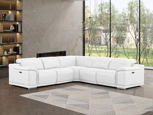 HomeRoots White Leather Modular L-Shaped Sectional Sofa - Luxurious Comfort & Versatile Design for Any Space 643952