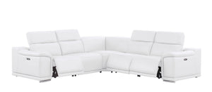HomeRoots White Leather Modular L-Shaped Sectional Sofa - Luxurious Comfort & Versatile Design for Any Space 643952