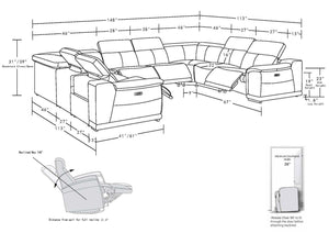 HomeRoots Beige Leather Modular U-Shaped Sectional Sofa - 8-Piece Power Recline Comfort & Style for Living Rooms 643953