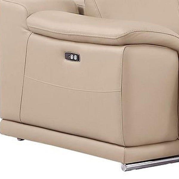 HomeRoots Beige Leather Modular L-Shaped Six-Piece Sectional with Console for Ultimate Comfort & Style 643959