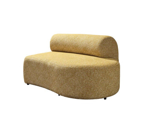 HomeRoots Mustard Boucle Modular Curved Sectional Sofa – 3-Piece Design with 9 Cozy Toss Pillows for Comfort 643974