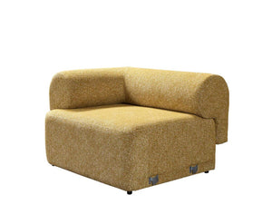 HomeRoots Mustard Boucle Modular Curved Sectional Sofa – 3-Piece Design with 9 Cozy Toss Pillows for Comfort 643974