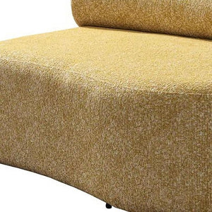 HomeRoots Mustard Boucle Modular Curved Sectional Sofa – 3-Piece Design with 9 Cozy Toss Pillows for Comfort 643974