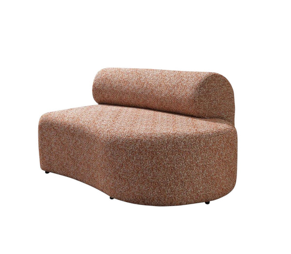 HomeRoots Orange Boucle Modular Curved Sectional Sofa - Plush Comfort, 3-Piece Design with 9 Toss Pillows 643975