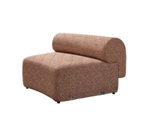 HomeRoots Orange Boucle Modular Curved Sectional Sofa - Plush Comfort, 3-Piece Design with 9 Toss Pillows 643975