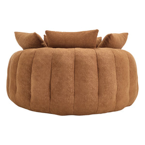 English Elm Oversized Memory Foam Chenille Bean Bag Sofa with Wrap-Around Backrest and Lumbar Support for Adults Orange W395P359410