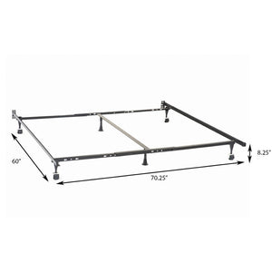 English Elm Deverton Heavy Gauge Steel Bed Frame with Six Leg Support and Matte Black Finish B062P468021