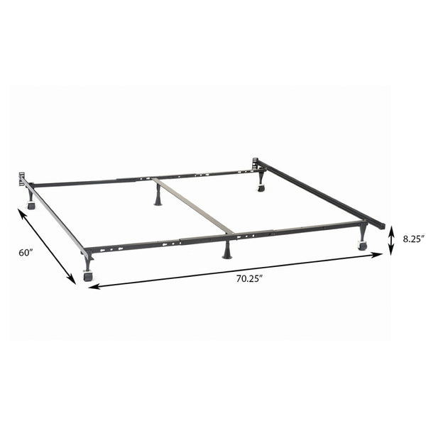 English Elm Deverton Heavy Gauge Steel Bed Frame with Six Leg Support and Matte Black Finish B062P468021