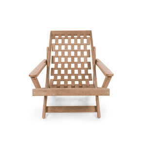 English Elm Pinecrest Outdoor Folding Lounge Chair Recycled Hdpe Reclining Patio Seat with Cushion Teak B2745P409694