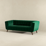 English Elm Ashcroft Furniture - Addison Large Green Velvet Sofa