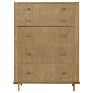 English Elm Stevie 5-Drawer Chest: Mid-Century Modern Storage Solution With Boho Charm & Felt-Lined Drawer B062P358073-GIGA