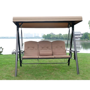 English Elm Garden Replacement Canopy Top for GT Porch Swing Model GCS00229C UV Resistant Polyester Cover, Retractable Shade Compatible with 12x9ft Pergola Frame Beige W419P329179