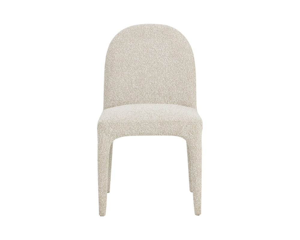 Sunpan TAMINA Dining Chair - Modern Santa Cruz Oatmeal Upholstery, Sculptural Design for Elegant Dining Spaces 112573