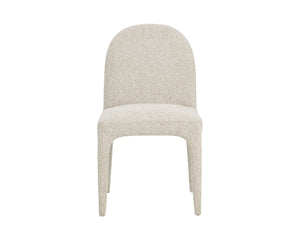 Sunpan TAMINA Dining Chair - Modern Santa Cruz Oatmeal Upholstery, Sculptural Design for Elegant Dining Spaces 112573