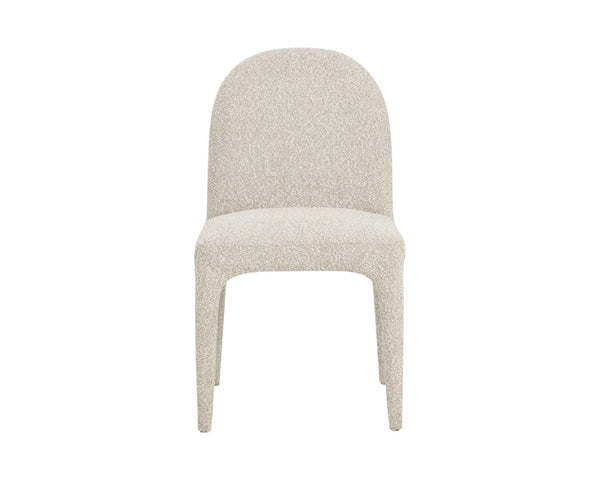 Sunpan TAMINA Dining Chair - Modern Santa Cruz Oatmeal Upholstery, Sculptural Design for Elegant Dining Spaces 112573