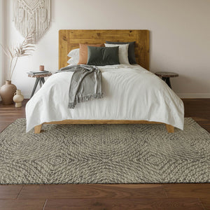 HomeRoots 5' X 8' Coffee and Beige Geometric Area Rug - Stylish, Washable, UV-Protected for Homes & Outdoors 644007