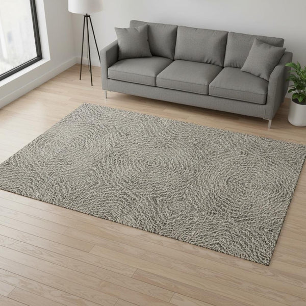 HomeRoots 5' X 8' Coffee and Beige Geometric Area Rug - Stylish, Washable, UV-Protected for Homes & Outdoors 644007