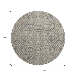 HomeRoots 8' Coffee and Beige Geometric Round Rug - Stylish, Washable, UV-Protected, Perfect for Any Space! 644008