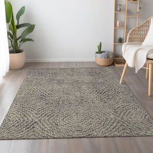 HomeRoots 8' X 10' Stylish Coffee and Beige Geometric Area Rug – Washable, UV-Protected & Stain Resistant Design 644009