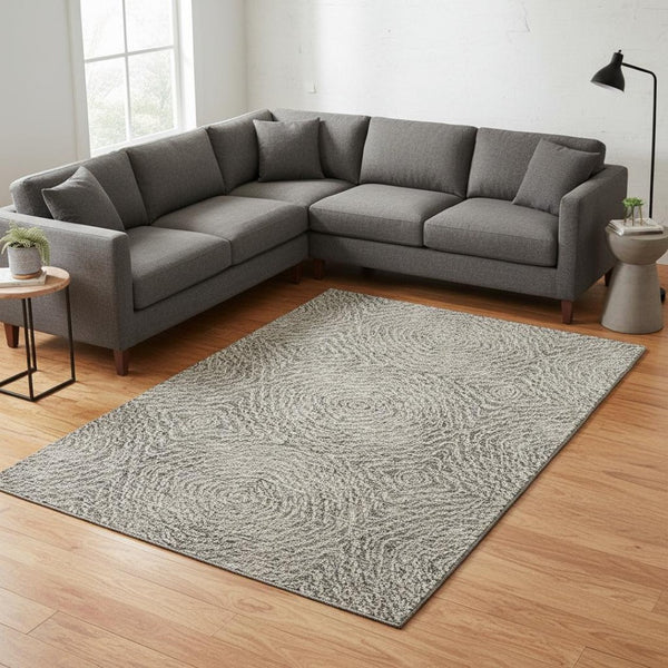 HomeRoots 8' X 10' Stylish Coffee and Beige Geometric Area Rug – Washable, UV-Protected & Stain Resistant Design 644009