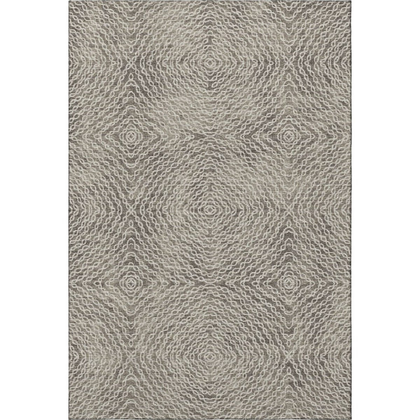 HomeRoots 8' X 10' Stylish Coffee and Beige Geometric Area Rug – Washable, UV-Protected & Stain Resistant Design 644009